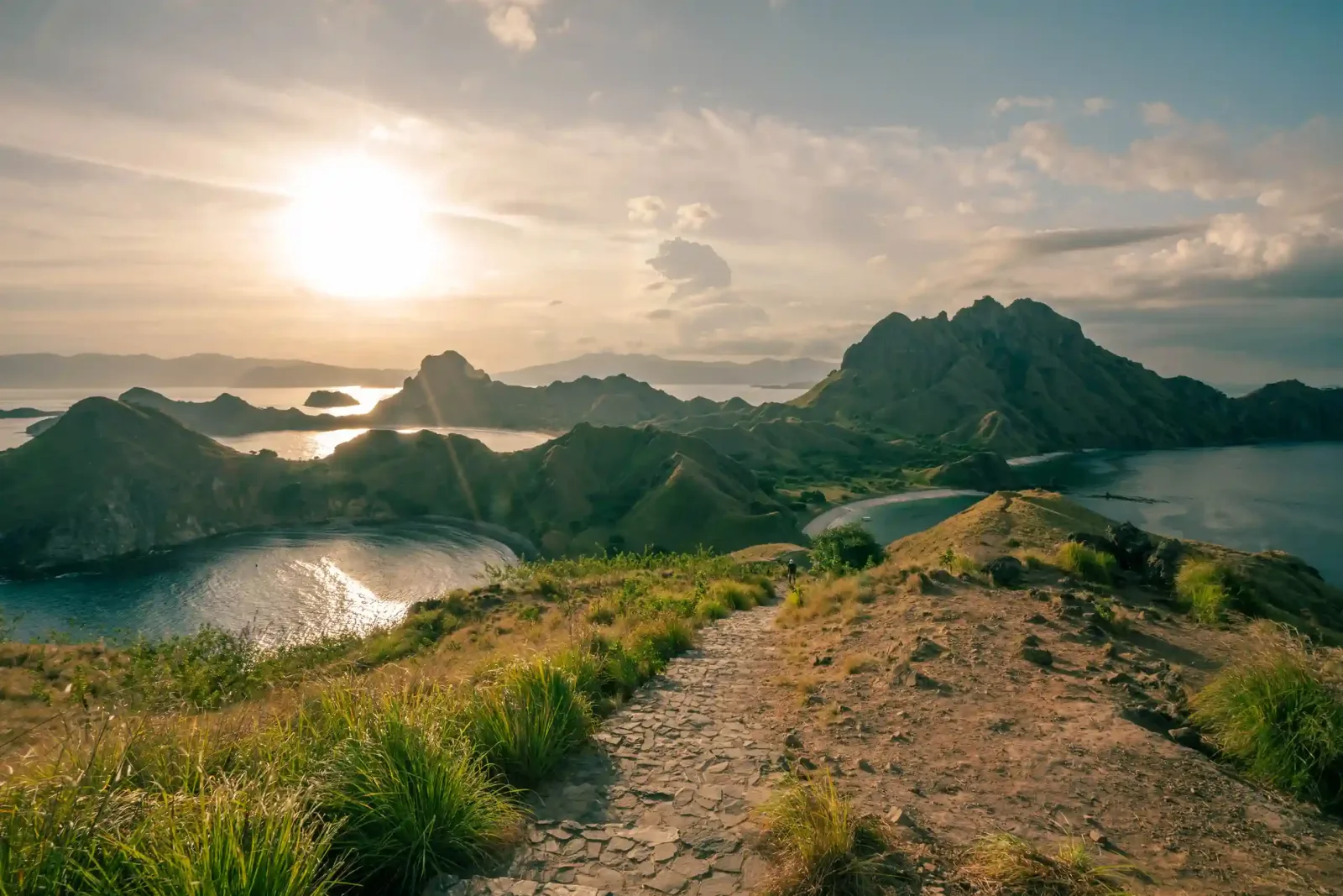 First light on the Padar Island ridge