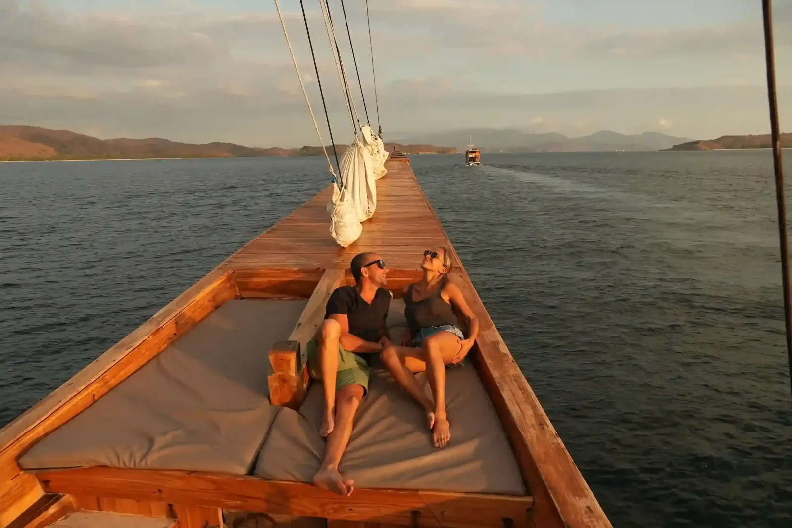 Guests on the bow of a phinisi
