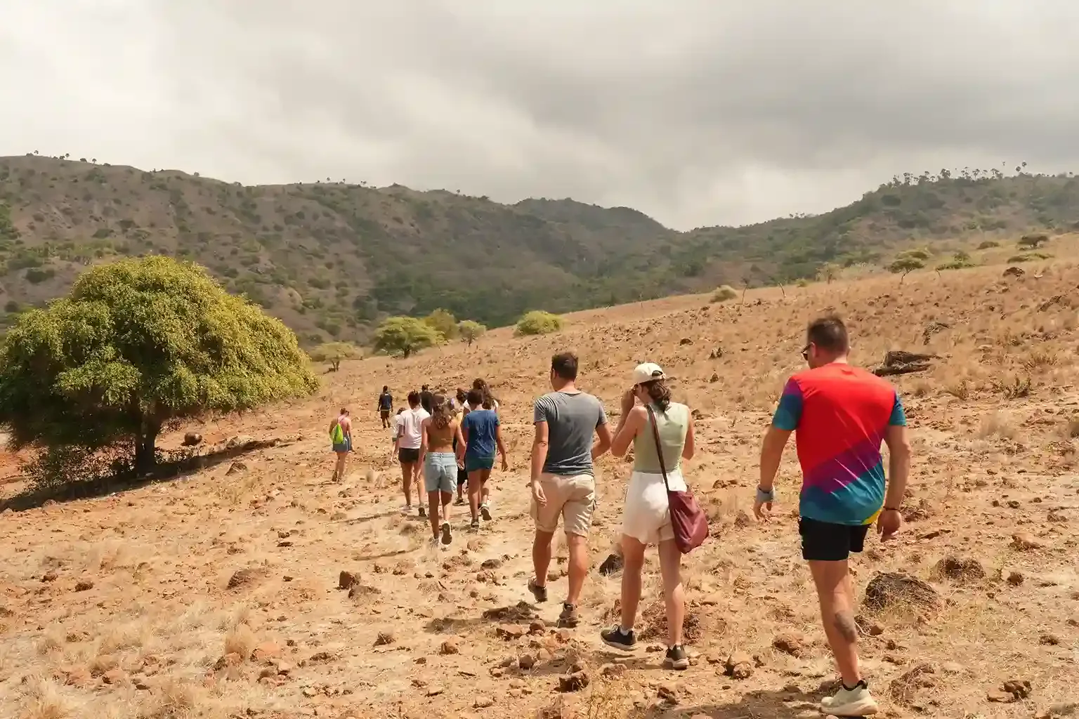 Guests on the ranger trek at Rinca Island