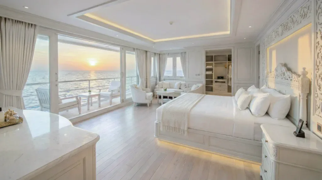 The master cabin aboard Komodo Signature