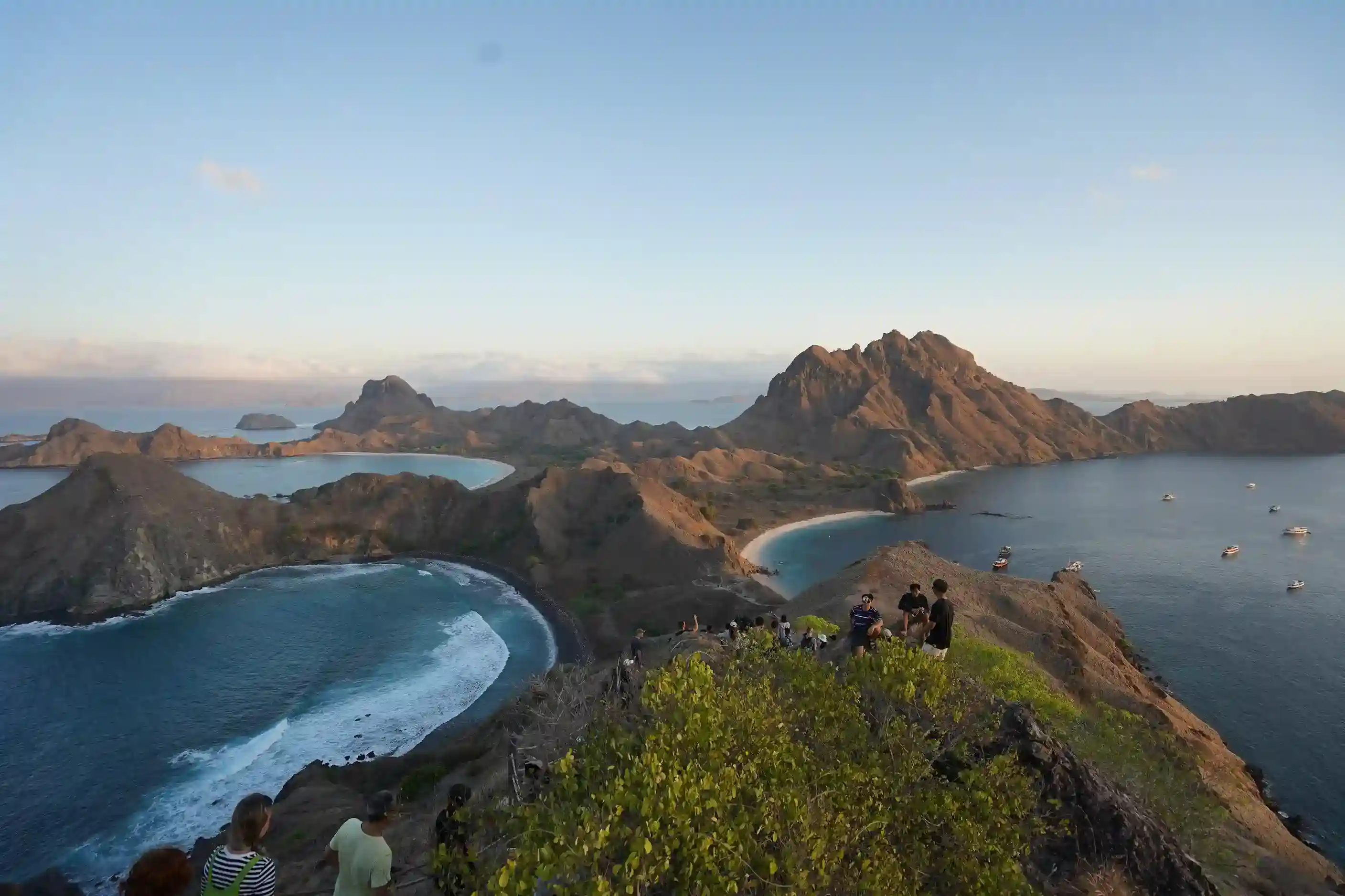 The three bays seen from the Padar Island ridge